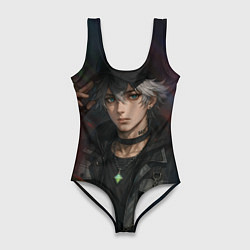 Купальник-боди 3D женский Парень в кепке, цвет: 3D-принт