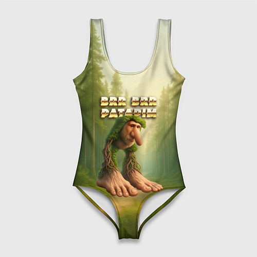 Женский купальник-боди Brr brr Patapim мем / 3D-принт – фото 1