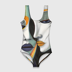 Женский купальник-боди Абстракция с девушками