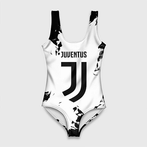 Женский купальник-боди Juventus черно белые краски / 3D-принт – фото 1