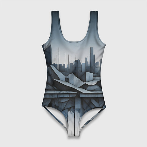 Женский купальник-боди Небоскребы и скалы / 3D-принт – фото 1