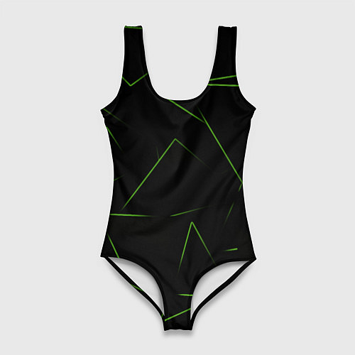 Женский купальник-боди Color green line / 3D-принт – фото 1