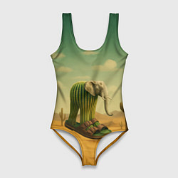 Купальник-боди 3D женский Лирили ларила мем, цвет: 3D-принт