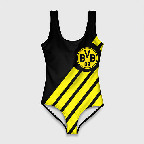 Женский купальник-боди Borussia geometry yellow / 3D-принт – фото 1