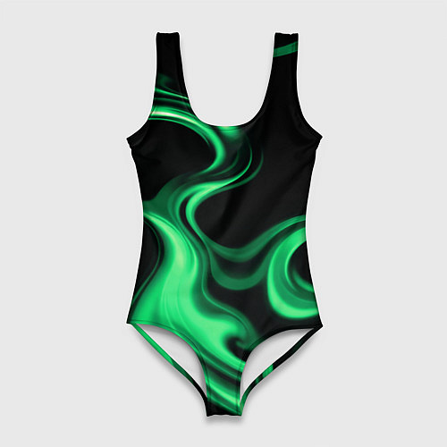 Женский купальник-боди Color green smoke / 3D-принт – фото 1