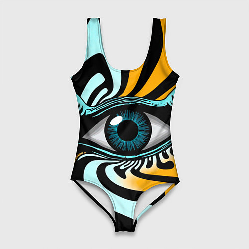 Женский купальник-боди Глаз - психоделика / 3D-принт – фото 1