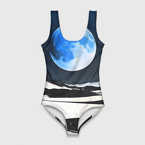 Женский купальник-боди Синяя луна / 3D-принт – фото 1