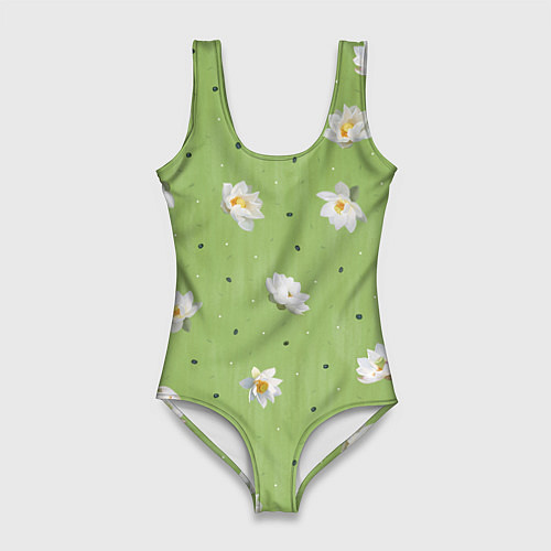 Женский купальник-боди Лотосы и семена / 3D-принт – фото 1