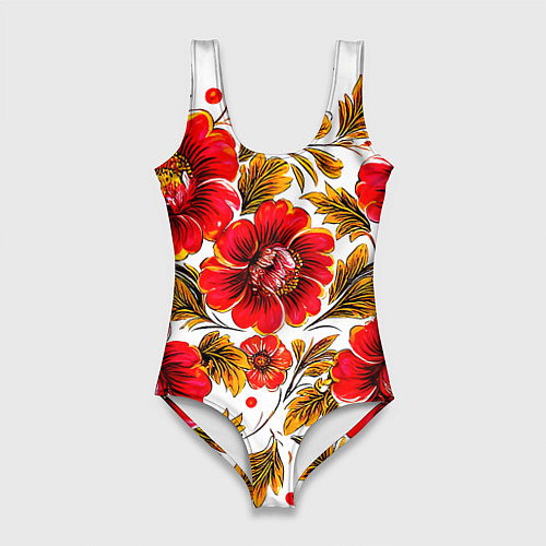 Женский купальник-боди Русская традиционная живопись / 3D-принт – фото 1