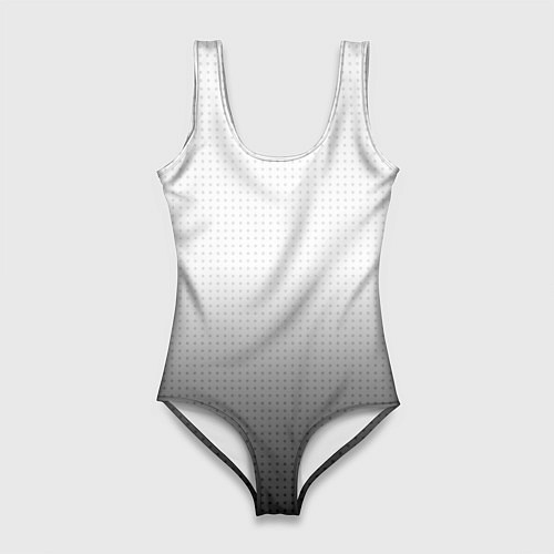 Женский купальник-боди Из белого в чёрный градиент с точками / 3D-принт – фото 1