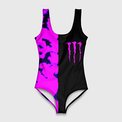 Женский купальник-боди Monster energy neon camo