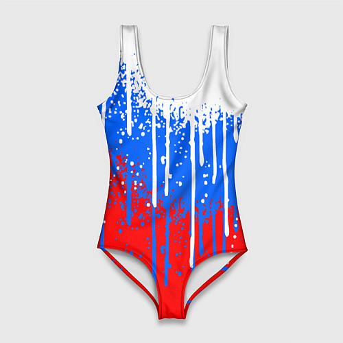 Женский купальник-боди Патриот - флаг / 3D-принт – фото 1