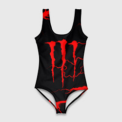 Купальник-боди 3D женский Monster energy storm red, цвет: 3D-принт