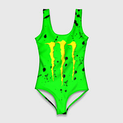Купальник-боди 3D женский Monster energy кислотные брызги, цвет: 3D-принт