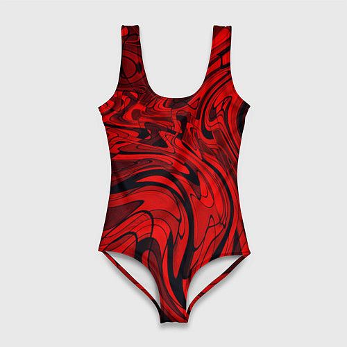Женский купальник-боди Красный смешение пластика / 3D-принт – фото 1