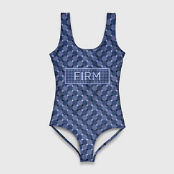 Купальник-боди 3D женский Плавающий эффект - Фирм синий, цвет: 3D-принт