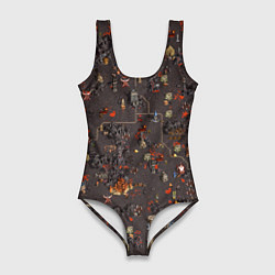 Купальник-боди 3D женский Земли Инферно - Герои 3, цвет: 3D-принт
