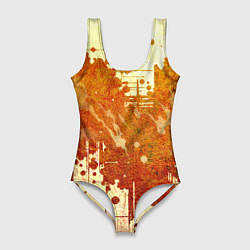Купальник-боди 3D женский Абстракция - sunspot, цвет: 3D-принт
