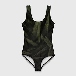 Женский купальник-боди Абстракция - green triangles