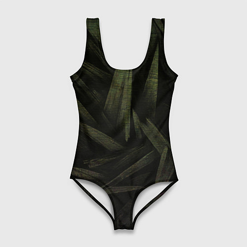 Женский купальник-боди Абстракция - green triangles / 3D-принт – фото 1