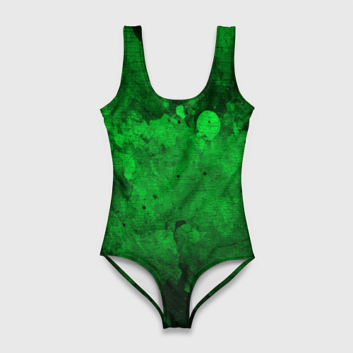 Женский купальник-боди Абстракция - green acid stains / 3D-принт – фото 1