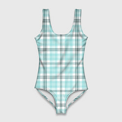 Женский купальник-боди Checkered light blue