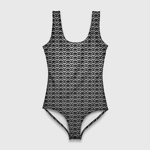 Женский купальник-боди Стальная кольчуга воинов / 3D-принт – фото 1