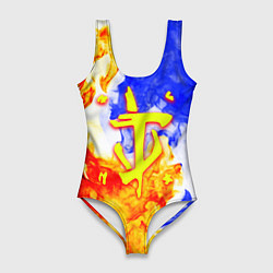 Купальник-боди 3D женский Doom битва огня, цвет: 3D-принт
