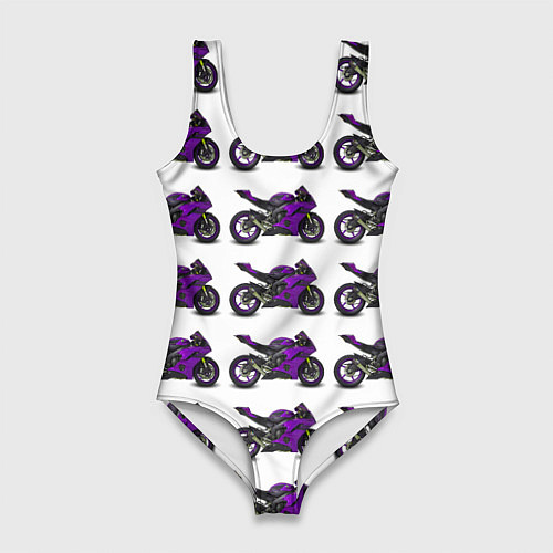 Женский купальник-боди Motorcycle purple / 3D-принт – фото 1