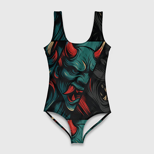 Женский купальник-боди Демоны Они - нейроарт / 3D-принт – фото 1