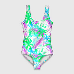 Женский купальник-боди Palm green light blue