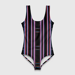 Женский купальник-боди Neon red blue black