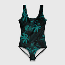 Женский купальник-боди Palm light blue dark