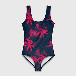 Женский купальник-боди Palm pink black