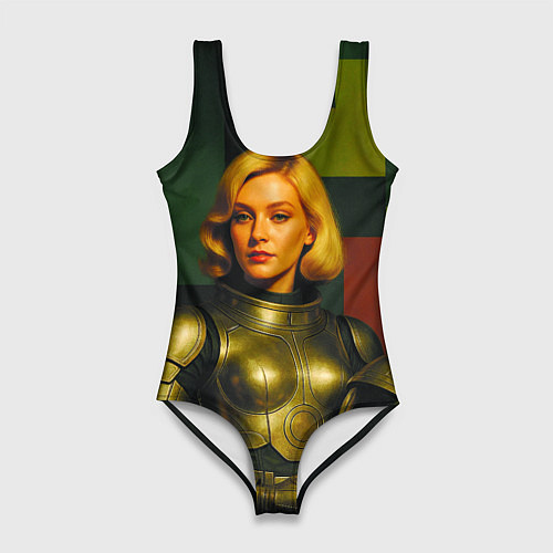 Женский купальник-боди Ретрофутуризм девушка в скафандре / 3D-принт – фото 1