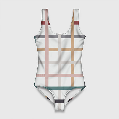 Женский купальник-боди Плетенка пастельная / 3D-принт – фото 1