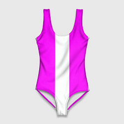 Женский купальник-боди Color white pink line