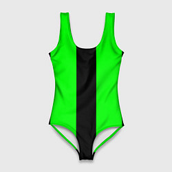 Женский купальник-боди Color green black line