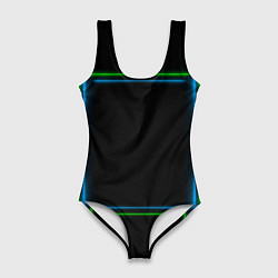 Женский купальник-боди Neon green light blue