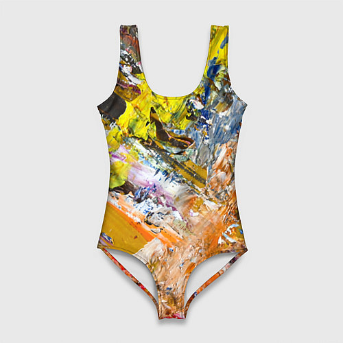 Женский купальник-боди Живая Абстракция: Поток Цветов и Форм в Постоянном / 3D-принт – фото 1