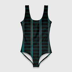 Женский купальник-боди Color blue dark stripe