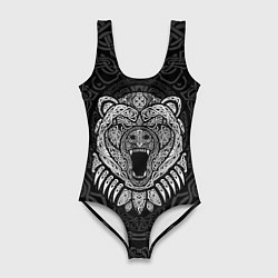Женский купальник-боди Медведь в кельтских узорах