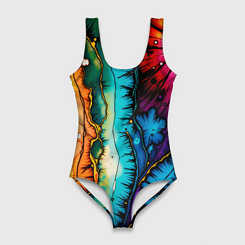 Женский купальник-боди Разноцветный узор / 3D-принт – фото 1