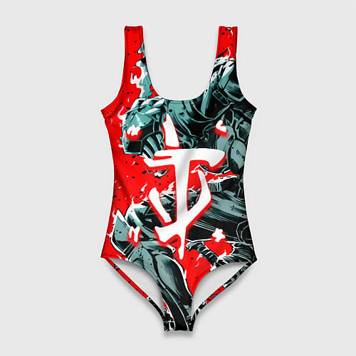 Женский купальник-боди Doom samurai steel / 3D-принт – фото 1