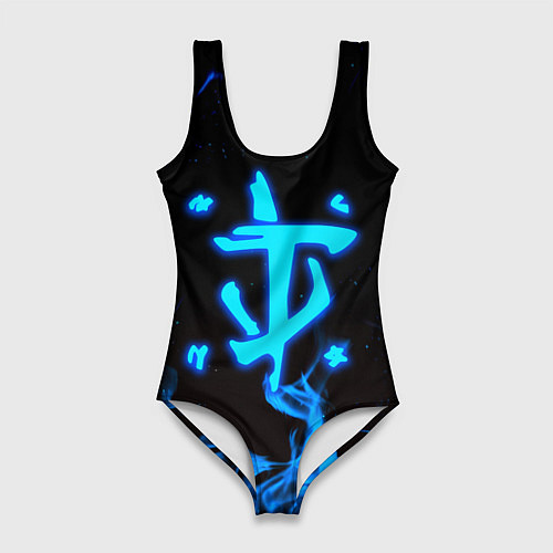 Женский купальник-боди Дум огонь лого / 3D-принт – фото 1