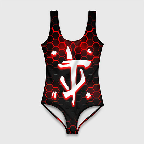 Женский купальник-боди Doom огненная броня лого / 3D-принт – фото 1