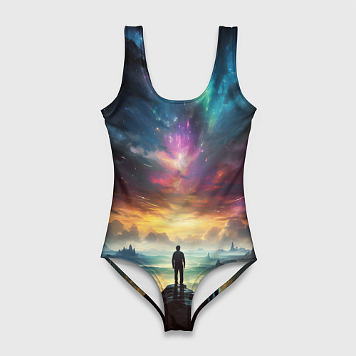 Женский купальник-боди Shocking the cosmos / 3D-принт – фото 1
