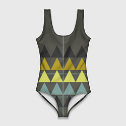 Женский купальник-боди Абстрактный лес геометрический