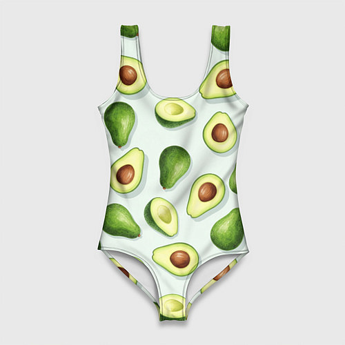 Женский купальник-боди Авокадо - паттерн / 3D-принт – фото 1