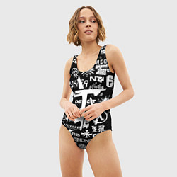 Купальник-боди 3D женский Doom логотипы всех игр, цвет: 3D-принт — фото 2